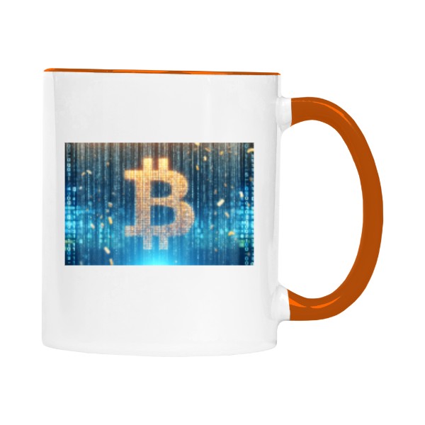 Hrnek malý barevný s potiskem Bitcoinový Matrix