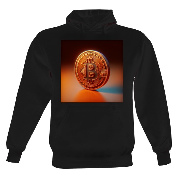 Pánská mikina s kapucí s potiskem Hřejivý Bitcoin
