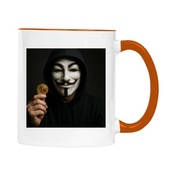 Hrnek malý barevný s potiskem Satoshiho dobrý nápad