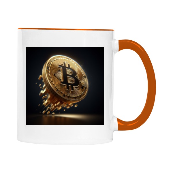 Hrnek malý barevný s potiskem Bitcoin na Vzestupu: Nebe Je Limit