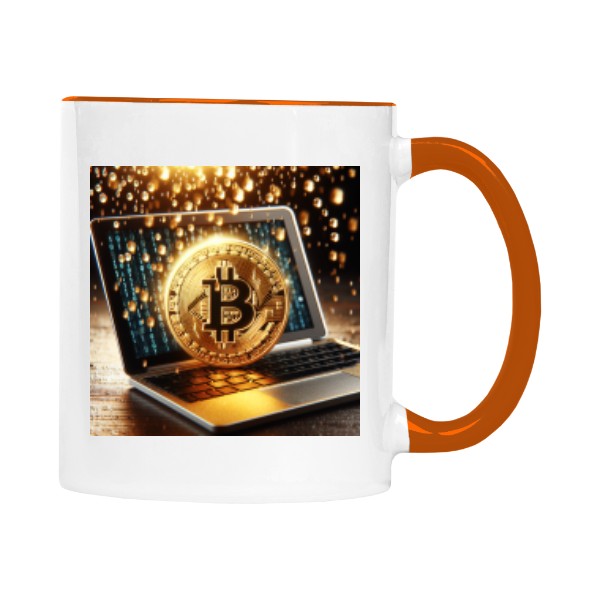 Bitcoin notebook v digitálním dešti