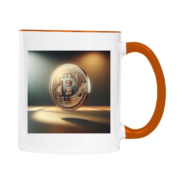 Hrnek malý barevný s potiskem Bitcoin Hvězda Show