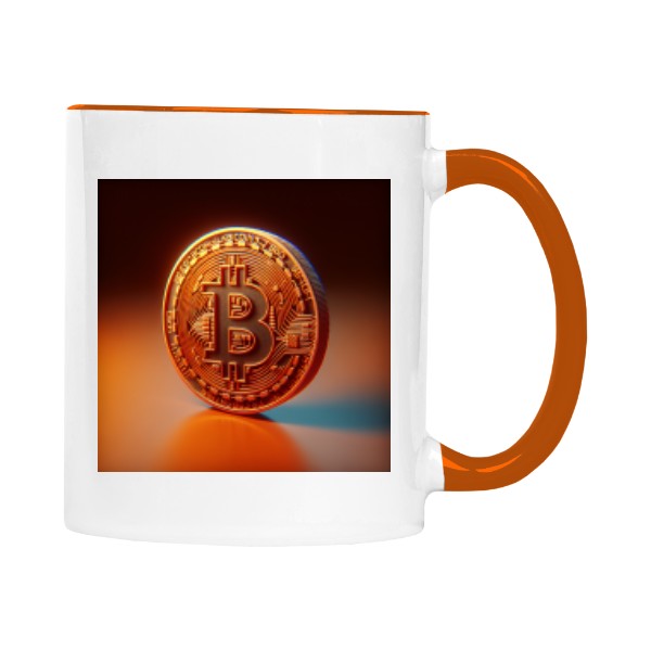 Hrnek malý barevný s potiskem Hřejivý Bitcoin