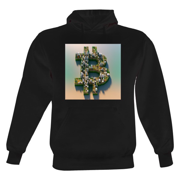 Pánská mikina s kapucí s potiskem BTC Island: Nespoutaný HODL Ráj