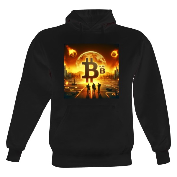 Pánská mikina s kapucí s potiskem Krypto Rebel: Volba Vize Plan B