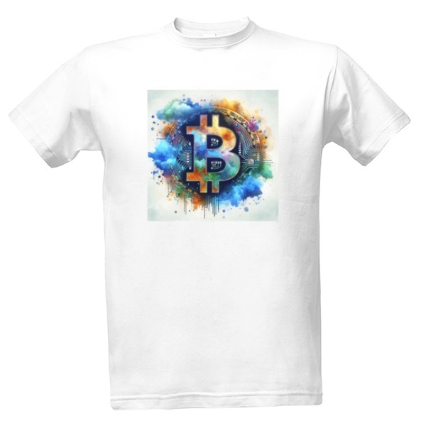 Tričko s potiskem Bitcoin. Olejová Bouře
