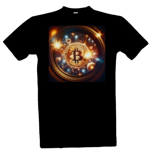 Tričko s potiskem Zářící BTC Galaxie: Váš Digitální Statement